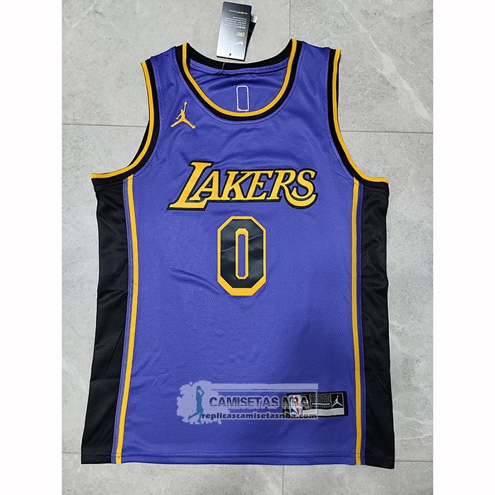 Camiseta Los Angeles Lakers Russell Westbrook NO 0 Statement 2022-23 Violeta